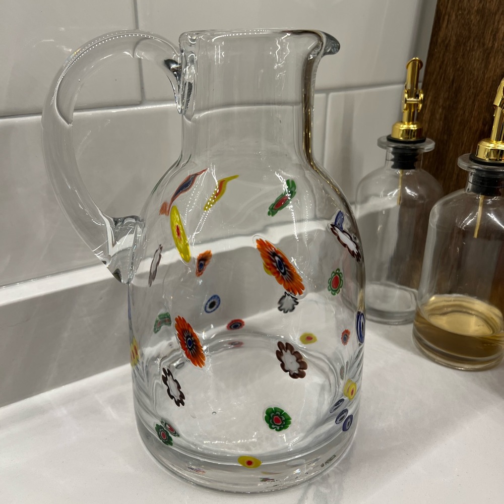 Mid-20th Century Fratelli Toso Murano Scattered Murine Glass Water Jug